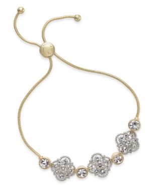 Photo 1 of Charter Club Two-Tone Crystal Palazzo Slider Bracelet, Created for Macy's - Gold/Silver