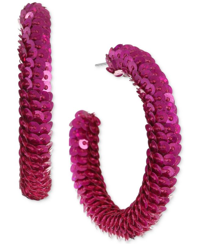 Photo 1 of INC Color Sequin C-Hoop Earrings, Created for Macy's - Pink