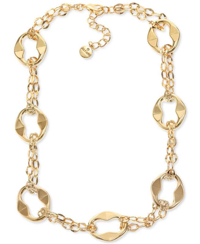 Photo 1 of Alfani Gold-Tone Sculptural Link All-Around Statement Necklace, 17 + 2 Extender, Created for Macy's - Gold