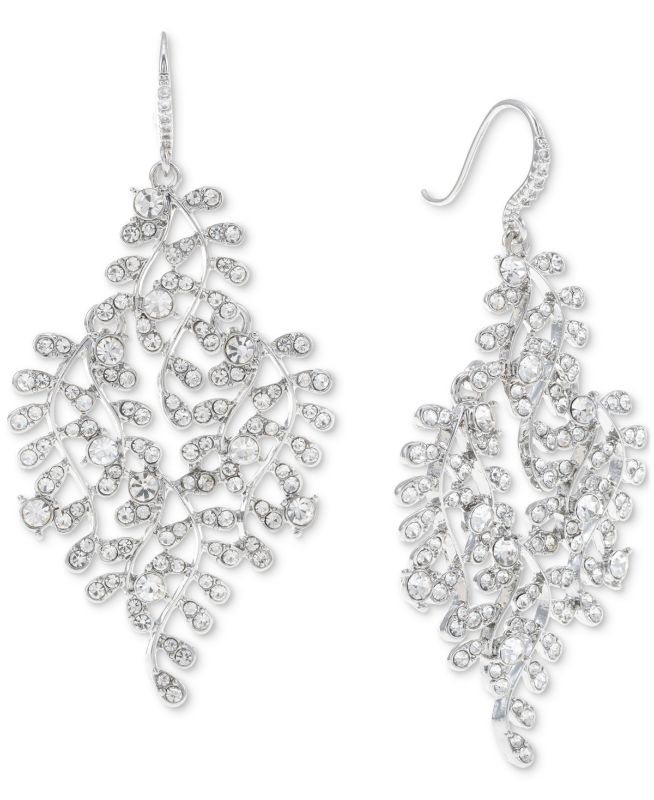 Photo 1 of INC Silver-Tone Crystal Garland Drop Earrings, Created for Macy's - Crystal