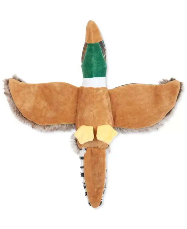 Photo 4 of Barbour Plaid Logo Pheasant Squeaker Stuffed Dog Toy. Made in Germany. Your pup will be eager to bird-dog this one! This soft Barbour features a fetch-ready shape and a fun squeaker inside. Approx. dimensions: 36 cm x 31 cm x 6 cm. Squeaker inside. Shell: