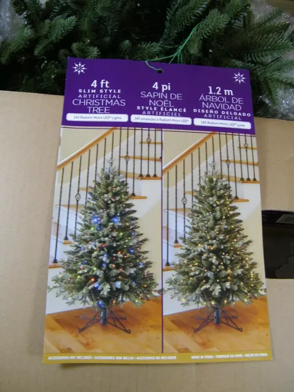 Photo 4 of COSTCO 4' CHRISTMAS TREE, ARTIFICIAL, 240 RADIANT MICRO LED LIGHTS. Celebrate Christmas anywhere with this compact 4 ft Pre-Lit Slim Aspen Artificial Christmas Tree. This tree is pre-lit with 240 Radiant Micro LED® lights with 5 different light effects to