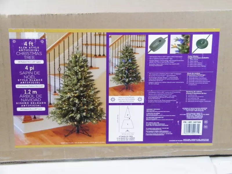 Photo 7 of COSTCO 4' CHRISTMAS TREE, ARTIFICIAL, 240 RADIANT MICRO LED LIGHTS. Celebrate Christmas anywhere with this compact 4 ft Pre-Lit Slim Aspen Artificial Christmas Tree. This tree is pre-lit with 240 Radiant Micro LED® lights with 5 different light effects to