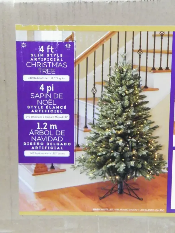 Photo 2 of COSTCO 4' CHRISTMAS TREE, ARTIFICIAL, 240 RADIANT MICRO LED LIGHTS. Celebrate Christmas anywhere with this compact 4 ft Pre-Lit Slim Aspen Artificial Christmas Tree. This tree is pre-lit with 240 Radiant Micro LED® lights with 5 different light effects to