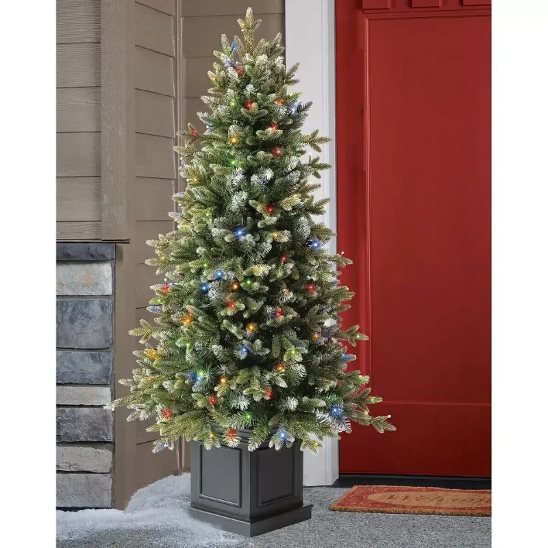 Photo 1 of 4.5 Ft Pre  POTTED ASPEN ARTIFICIAL CHRISTMAS TREE COLOR CHANGING REMOTE.