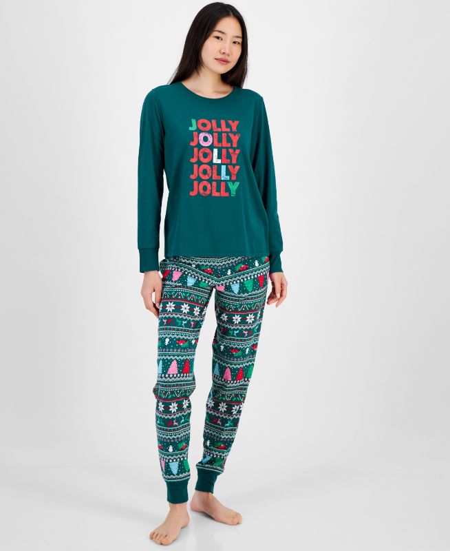 Photo 1 of SIZE SMALL * TOP ONLY* Matching Family Pajamas Women's Mix It Jolly Fair Pajamas Set, Created for Macy's - Holiday Fairisle