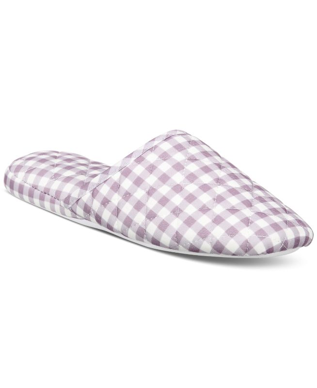 Photo 1 of Size SMALL 5-6 Charter Club Women's Quilted Gingham Clog Slipper