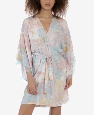 Photo 1 of MEDIUM - Midnight Bakery Womens Nikki Floral Print Wrap Robe Cream Medium/Large
