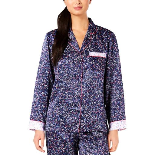 Photo 1 of CHARTER CLUB Intimates Navy Floral Sleepwear Shirt Size: XXL