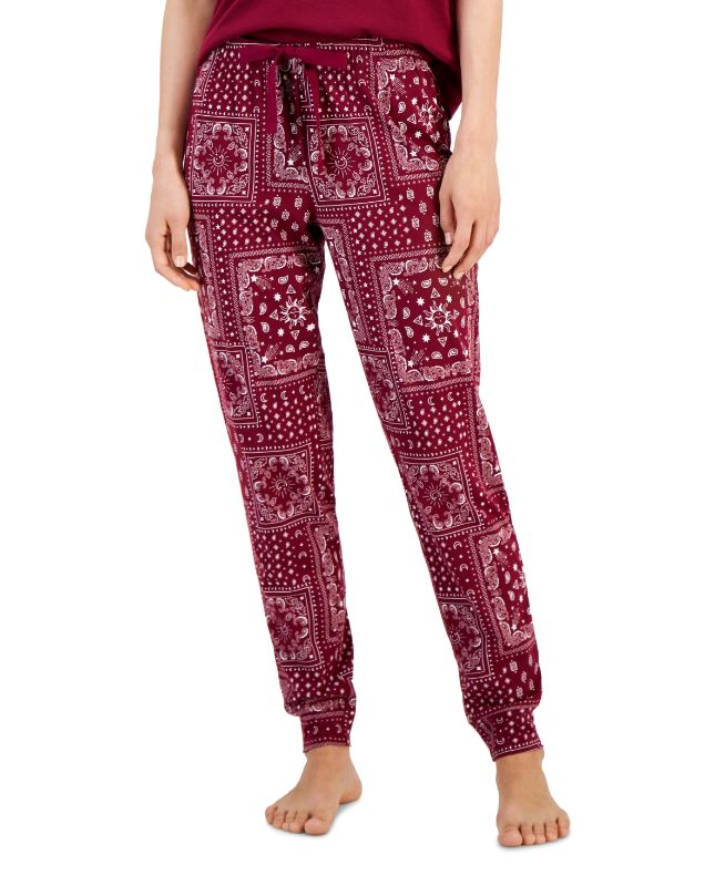 Photo 1 of SIZE S - Jenni Women's Printed Knit Jogger Pajama Pants, Created for Macy's - Bandana