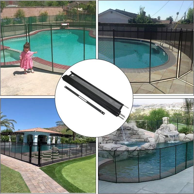 Photo 1 of Pool Fence 4 x 24 Feet Removeable Outdoor Backyard Garden Child Safety Fence Easy DIY Installation with Hardware fit In-Ground Pool