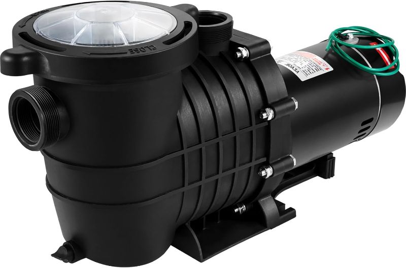 Photo 1 of VEVOR Swimming Pool Pump, 1HP 110V 5220GPH Powerful Self-priming Up to 36ft Head Lift, for In/Above Ground Pool Water Circulation, w/ Strainer Basket and 2pcs 1-1/2'' NPT Connectors, UL Certified