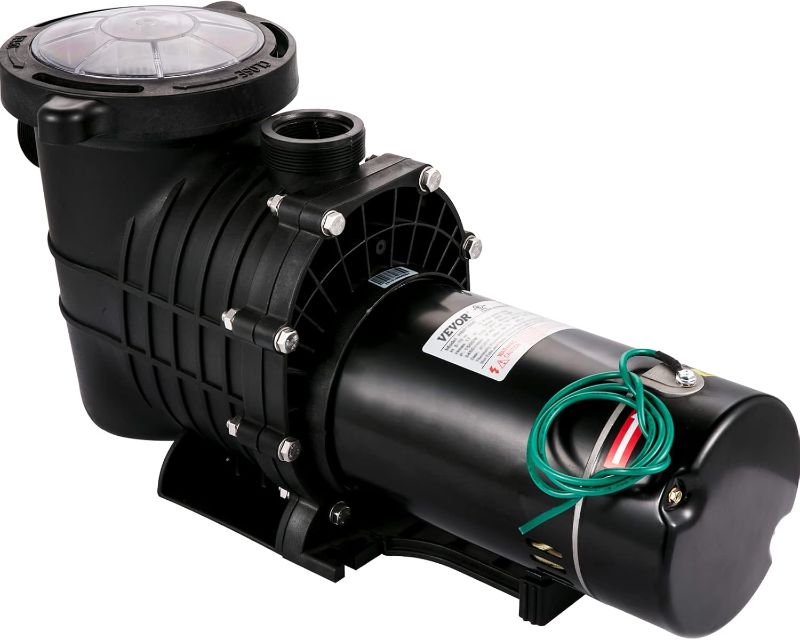 Photo 1 of VEVOR Swimming Pool Pump, 1HP 110V 5220GPH Powerful Self-priming Up to 36ft Head Lift, for In/Above Ground Pool Water Circulation, w/ Strainer Basket and 2pcs 1-1/2'' NPT Connectors, UL Certified
