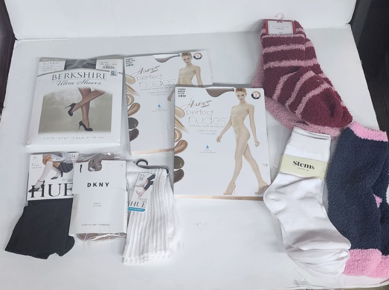 Photo 1 of 9PC BUNDLE WOMEN'S SOCKS AND HOSIERY 