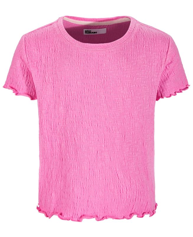 Photo 1 of Epic Threads Big Girls Solid-Color Textured T-Shirt - Juicy Pink - Size XL