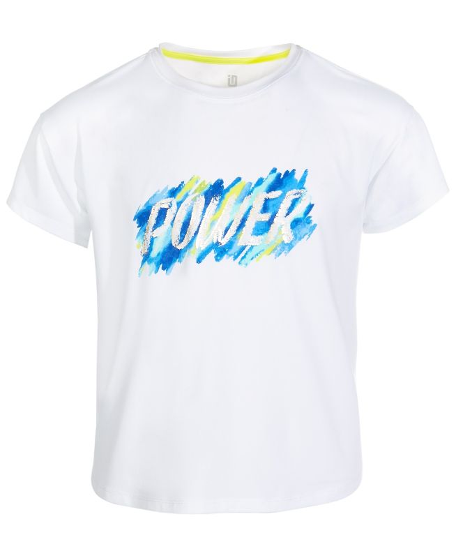 Photo 1 of ID Ideology Big Girls Power Flex Stretch Graphic T-Shirt - Bright White - Size Small