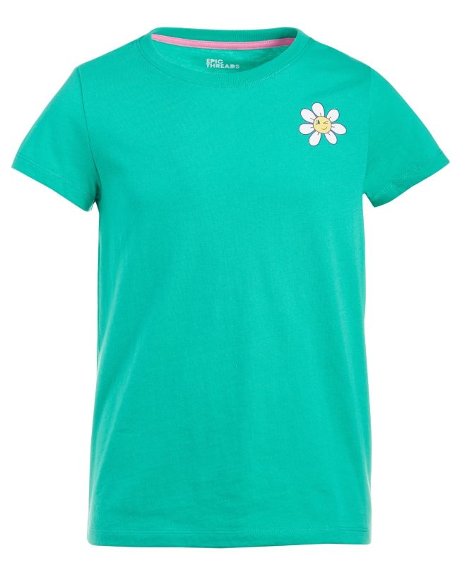 Photo 1 of Epic Threads Big Girls Smile in Style Graphic T-Shirt - True Green - Size Small