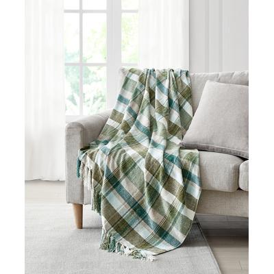 Photo 1 of Lacourte Harra Green Plaid Throw, 50 X 60 - Green