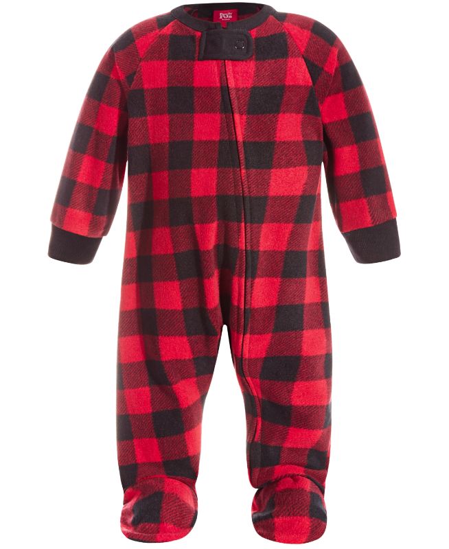 Photo 1 of Family Pajamas Baby Matching Red Check Printed Footed Pajamas - Red - 18 Months