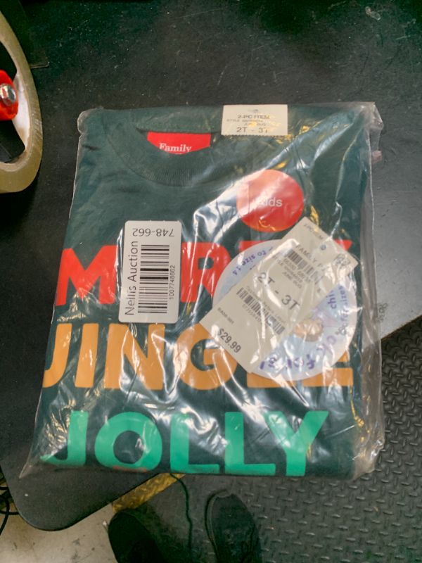 Photo 1 of Matching Kids Merry Jingle Mix It Family Pajama Set June Bug 2T-3T