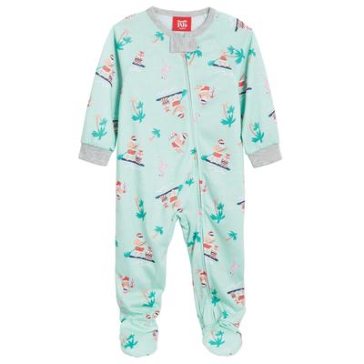 Photo 1 of Matching Baby Tropical Santa Footie One-Piece - Tea Green - Size 18 Months