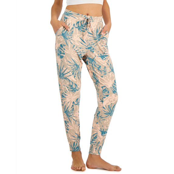 Photo 1 of Alfani Women's Essentials Pajama Joggers - Sheepskin Tropical Leaves - Size Large