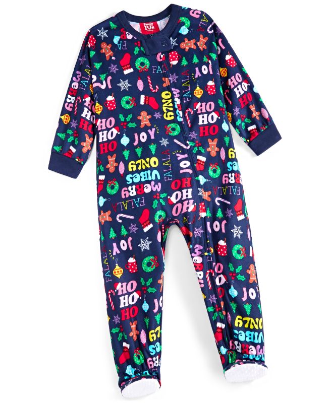 Photo 1 of Family Pajamas Matching Baby Holiday Toss One-Piece Footed Pajamas - Size 6-9MO
