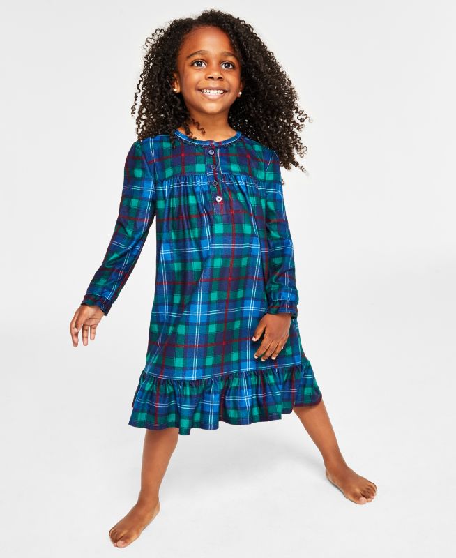 Photo 1 of Matching Family Pajamas Toddler, Little & Big Kids Plaid Nightgown - Family Plaid - Size 14-16