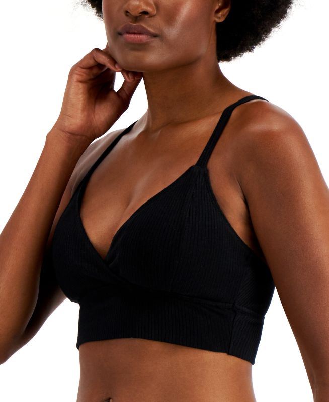 Photo 1 of Jenni Women's Ribbed Bralette - Deep Black - Size XX-Large
