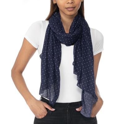 Photo 1 of Jenni Women's On Repeat Jersey Wrap Scarf - Navy w/ Dots
