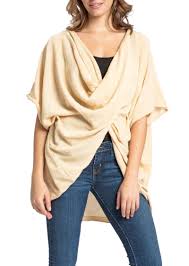 Photo 1 of Save the Ocean Women's Recycled Knit Twist Poncho (Ivory) - One Size