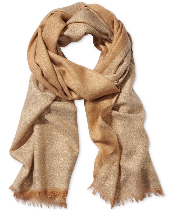 Photo 1 of Calvin Klein Women's Lightweight Metallic Evening Wrap - Gold