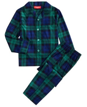 Photo 1 of Allbrand365 Designer Little & Big Kids Boys Matching Watch Plaid Pajama Set Color Black Size 6-7