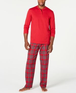 Photo 1 of Family PJs Men's Christmas Holiday Pajama Set - Red - Size Large