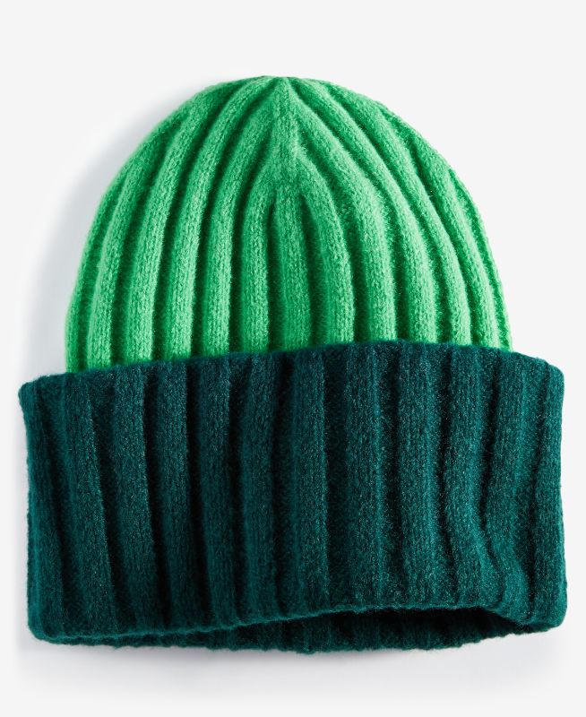 Photo 1 of On 34th Women's Wide-Ribbed Colorblocked Beanie - Green