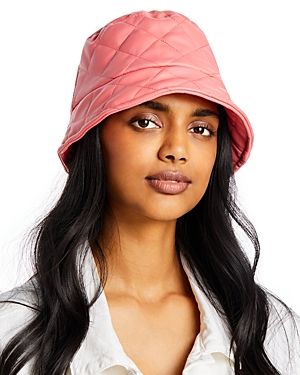 Photo 1 of Aqua Faux Leather Bucket Hat - Pink