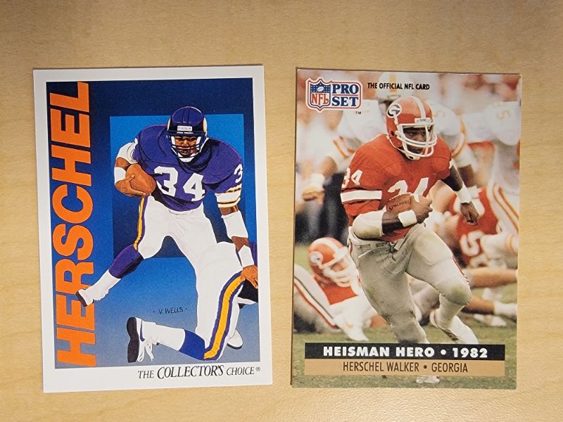 Photo 1 of 2 HERSCHEL WALKER CARDS - GREAT CONDITION