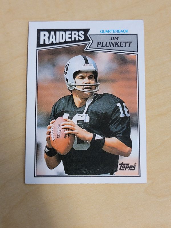 Photo 1 of 1987 JIM PLUNKETT TOPPS CARD - GREAT CONDITION