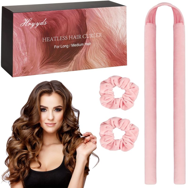 Photo 1 of HRYYDS Upgraded Heatless Hair Curler, with Gift Box, Velvet Heatless Curls Headband ?- No Smell, Hair Curlers to Sleep in, Heatless Hair Curlers for Long Hair and Medium Hair Pink