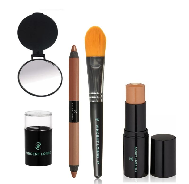 Photo 1 of Vincent Longo 5 Pack Makeup1 Concealer Brush 1 Concealer Pencil 1 Contour Stick 1 Pencil Sharpener 1 Mirror New