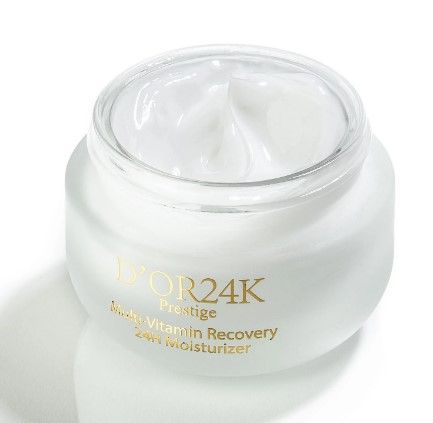 Photo 1 of 24k Gold Infused Multi Vitamin Recovery 24h Moisturizer Concentrated with Precious Metals Natural Collagen Production Younger Healthier Skin Green Tea Reduce Inflammation Improves Skin Elasticity Adds Suppleness to Skin New