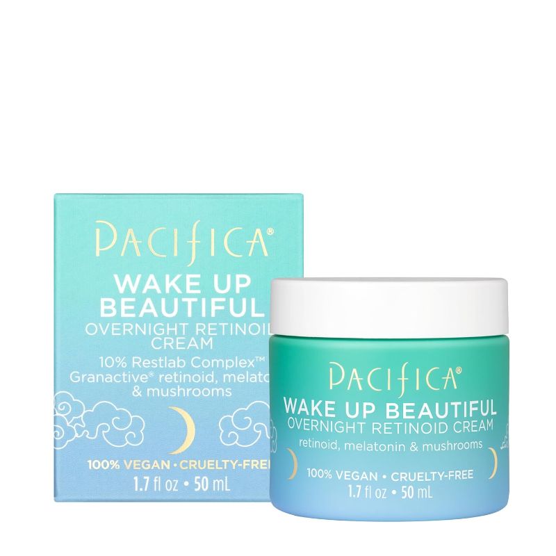 Photo 2 of Pacifica Beauty, Wake Up Beautiful Overnight Retinoid Night Face Cream, Moisturizer for Dry and Aging Skin, Gentle for Sensitive Skin, Hyaluronic Acid + Melatonin, Clean, Vegan & Cruelty Free