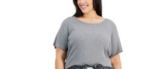 Photo 1 of Jenni Plus Size 1X  Lettuce-Edge Ribbed Sleep T-Shirt