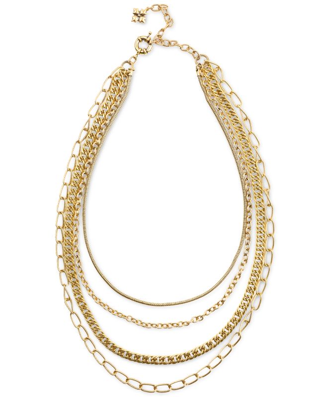 Photo 1 of Patricia Nash Gold-Tone Multi-Chain Layered Necklace, 14" + 3" Extender- Cooper Tone