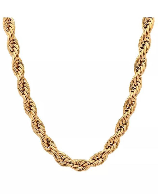 Photo 1 of STEELTIME Men's 18k gold Plated Stainless Steel Rope Chain 30" Necklace