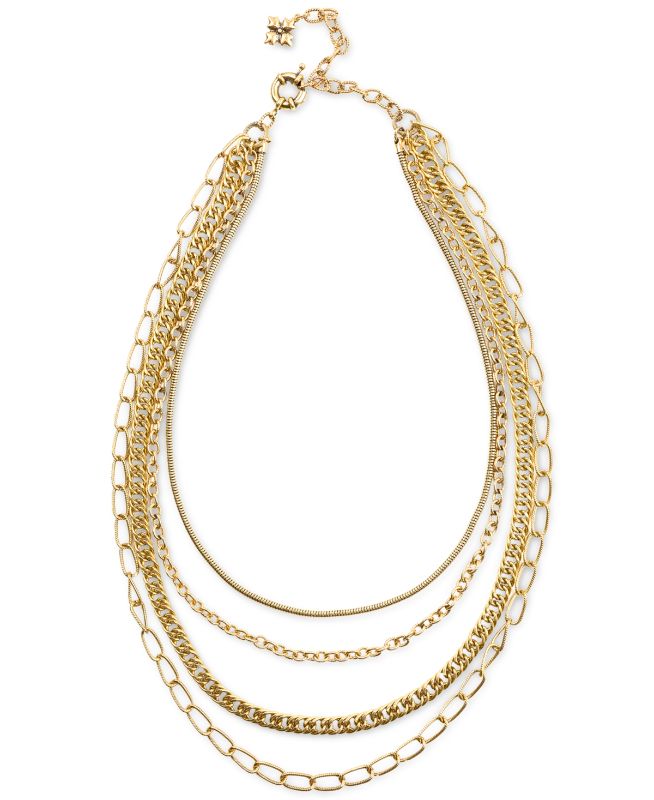 Photo 1 of Patricia Nash Gold-Tone Multi-Chain Layered Necklace, 14" + 3" Extender