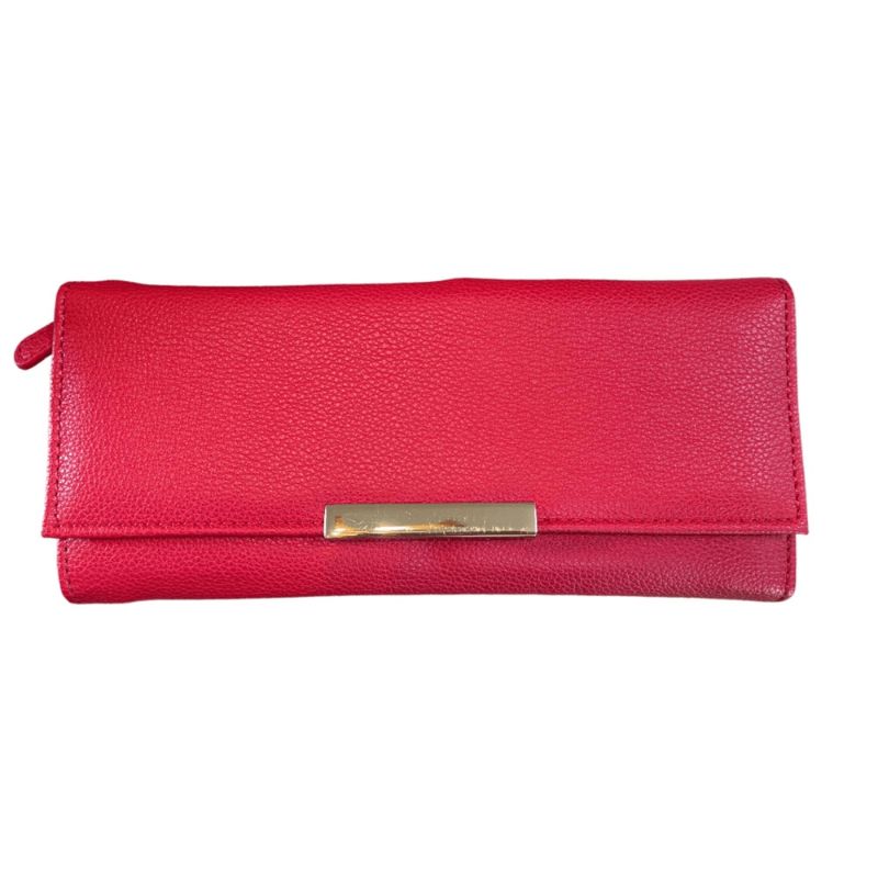 Photo 1 of  R.h. Macy & Co. Red Pebble Travel Jewelry Wallet Case 8.5" Vegan L
