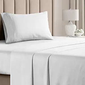 Photo 1 of Solid Microfiber 3 Pc. Sheet Set, Twin XL - White