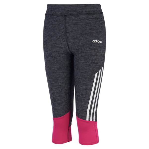 Photo 1 of SIZE 4 Adidas Little Girl's Stripe Capri Tights