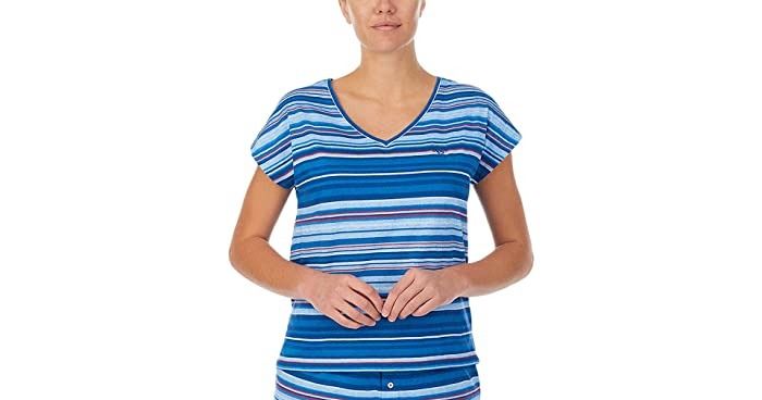 Photo 1 of Lauren Ralph Lauren Pajamas Top Blue Stripe at Nordstrom, Size Large